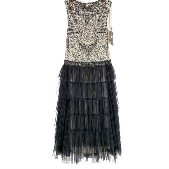 Sue Wong Beaded Formal Strapless Maxi Dress Gown - Picture 1 of 9